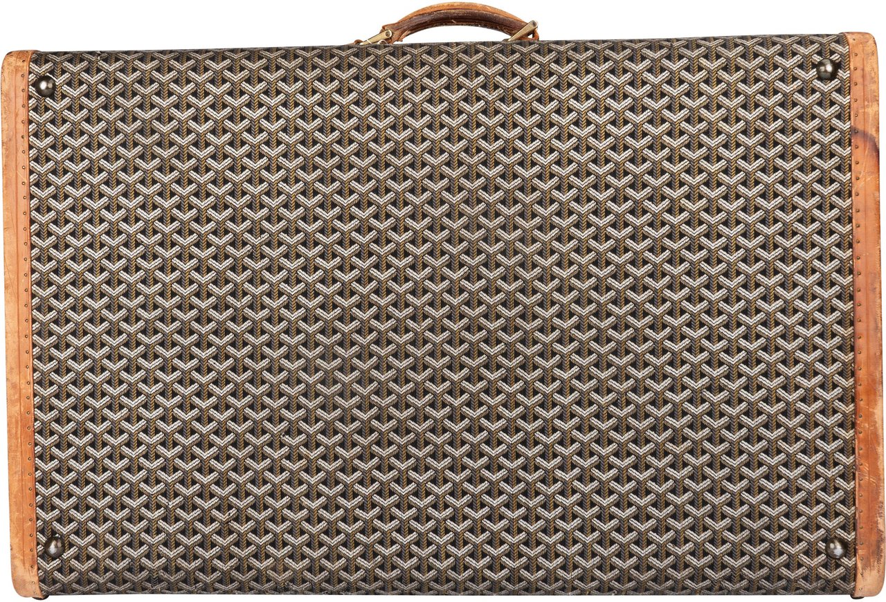 Goyard Goyardine Monogram Suitcase 80 Trunk Koffer Bruin