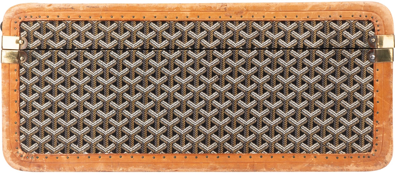 Goyard Goyardine Monogram Suitcase 80 Trunk Koffer Bruin