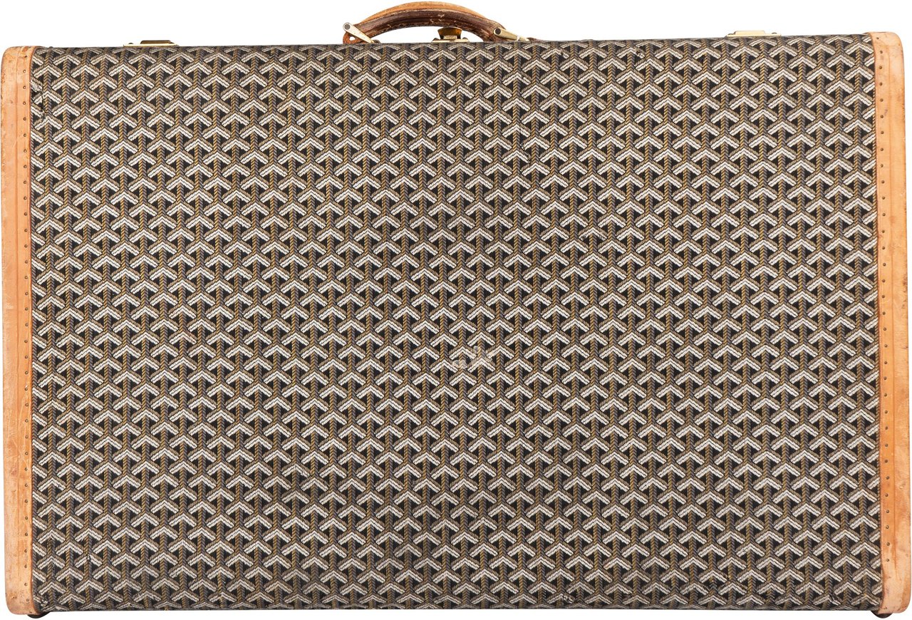 Goyard Goyardine Monogram Suitcase 80 Trunk Koffer Bruin