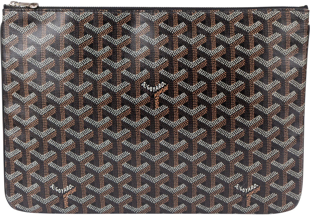 Goyard Goyard Black Goyardine Monogram Senat PM Clutch Zwart