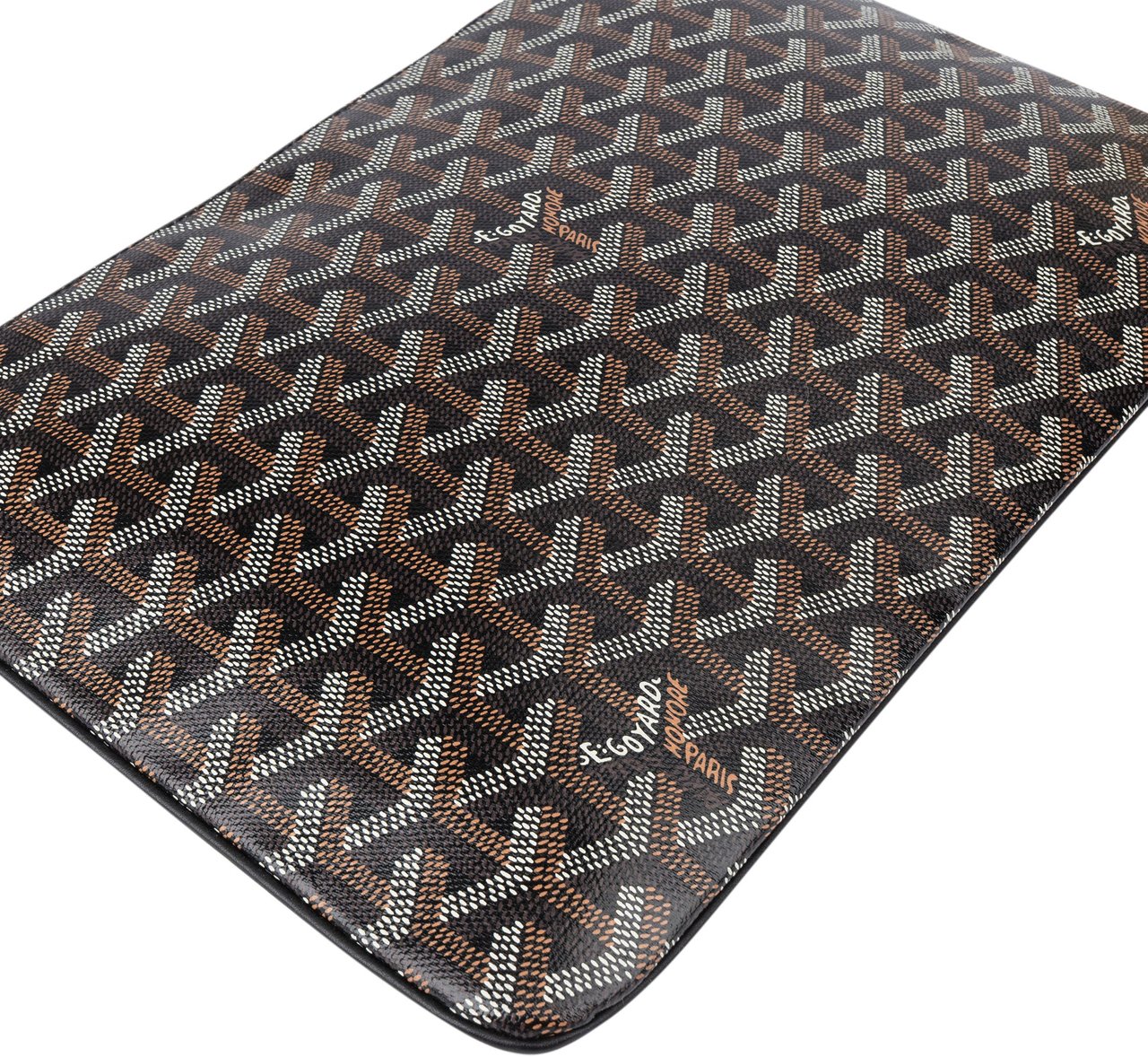 Goyard Goyard Black Goyardine Monogram Senat PM Clutch Zwart