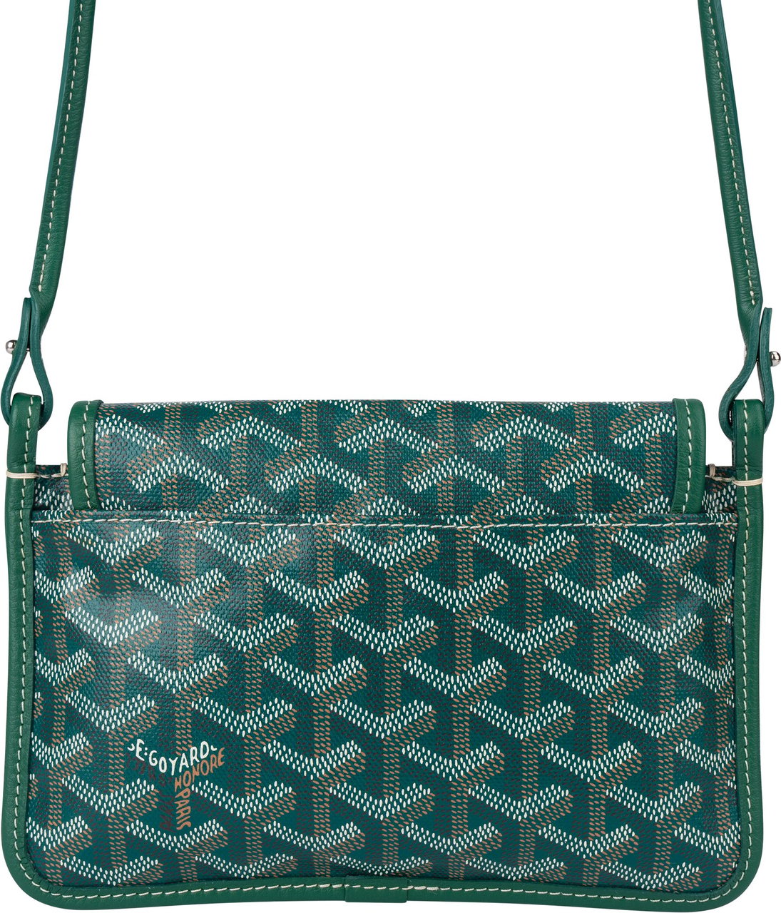 Goyard Green Goyardine Monogram Plumet Plat Crossbody Bag Groen