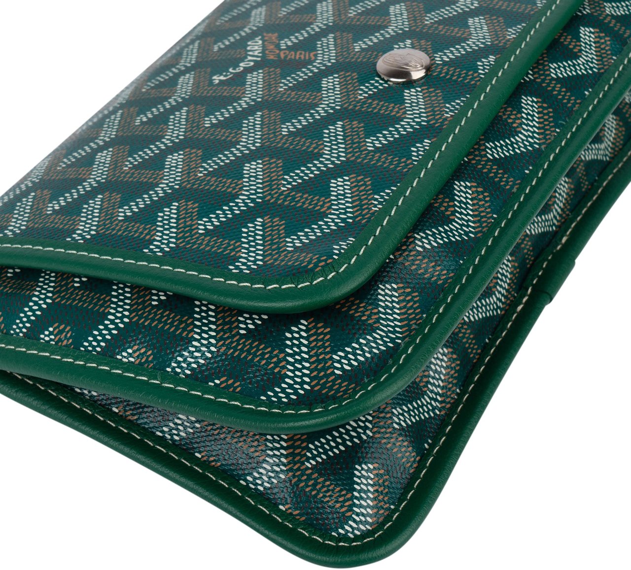 Goyard Green Goyardine Monogram Plumet Plat Crossbody Bag Groen