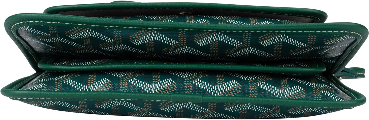 Goyard Green Goyardine Monogram Plumet Plat Crossbody Bag Groen