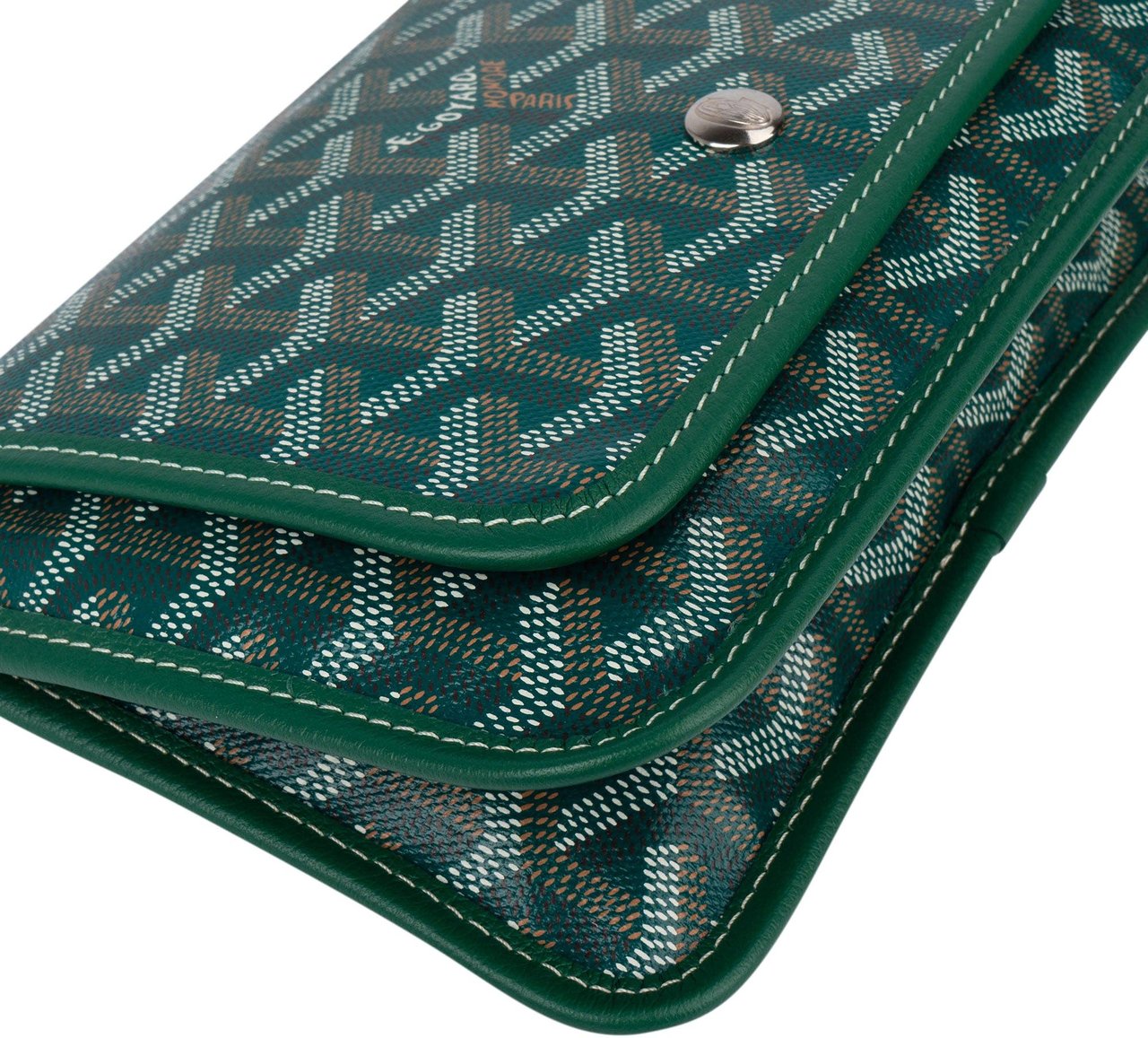 Goyard Goyard Green Goyardine Monogram Plumet Plat Crossbody Bag Groen