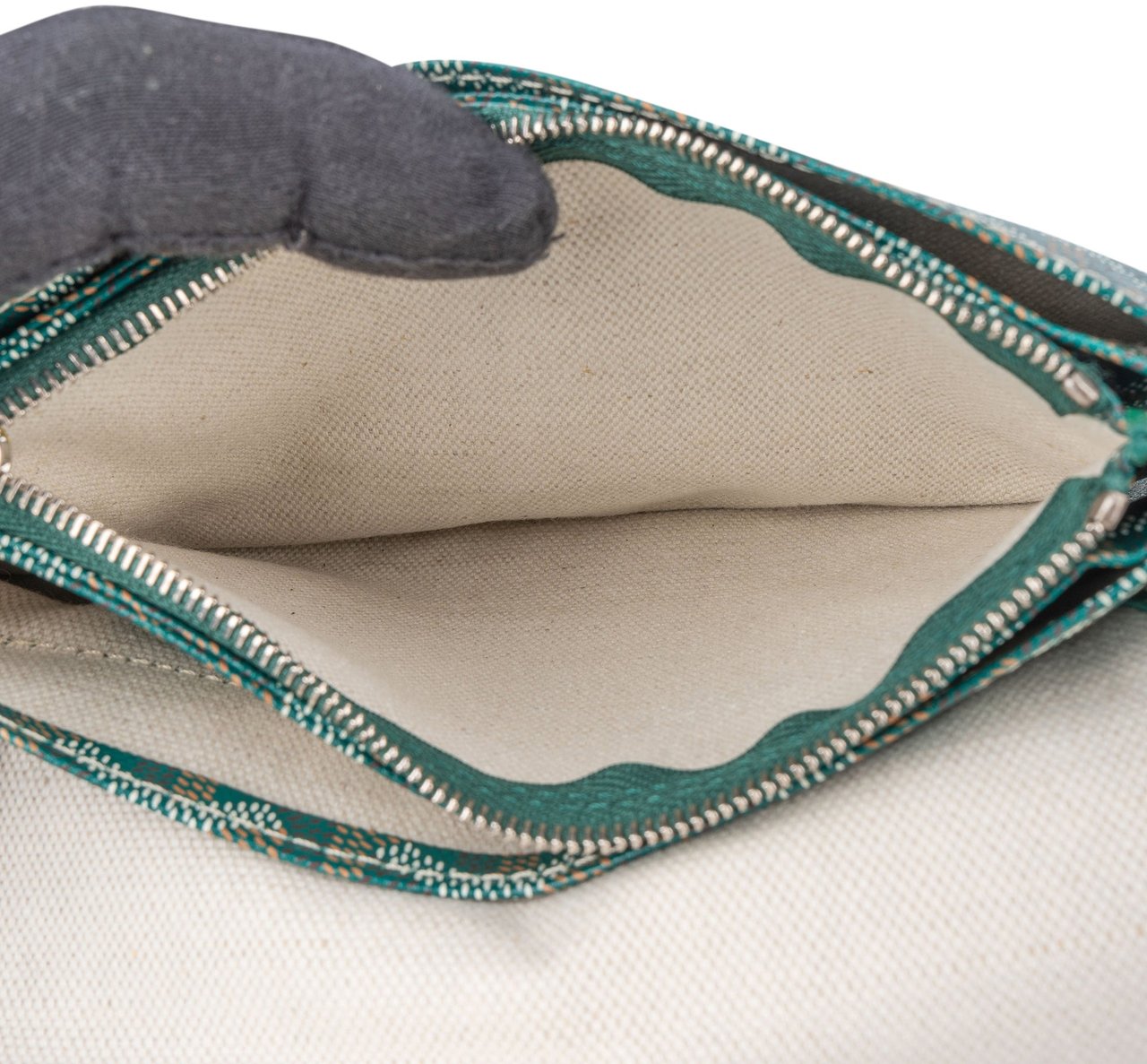 Goyard Green Goyardine Monogram Plumet Plat Crossbody Bag Groen