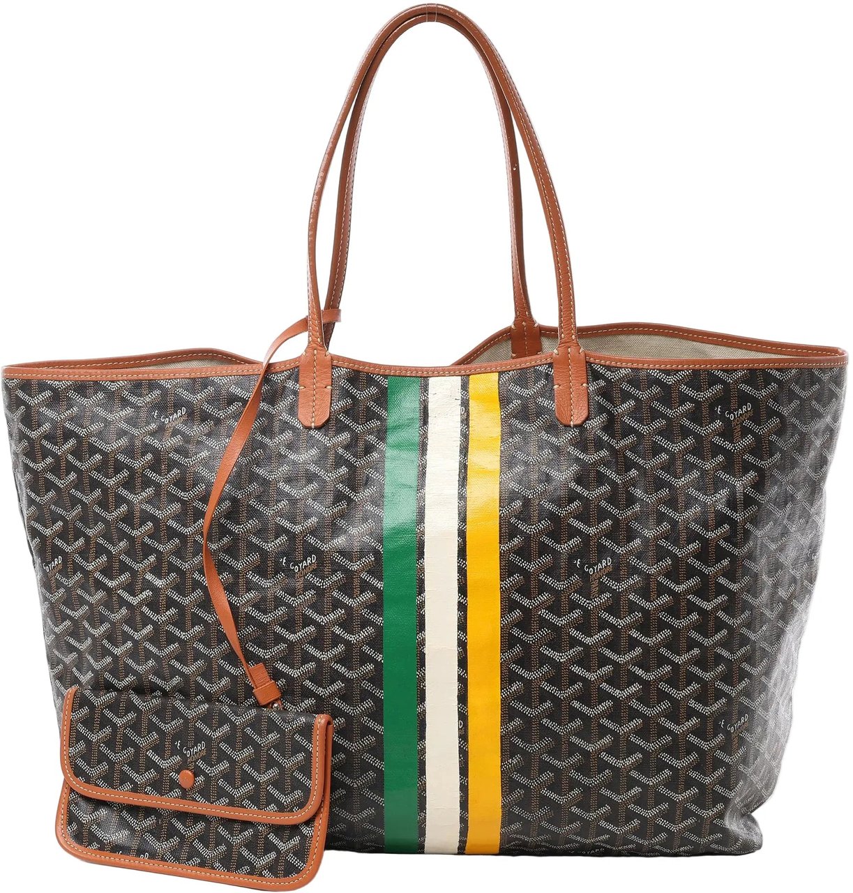 Goyard Goyard Saint Louis GM PVC & Leather Shoulder Bag in Brown Bruin