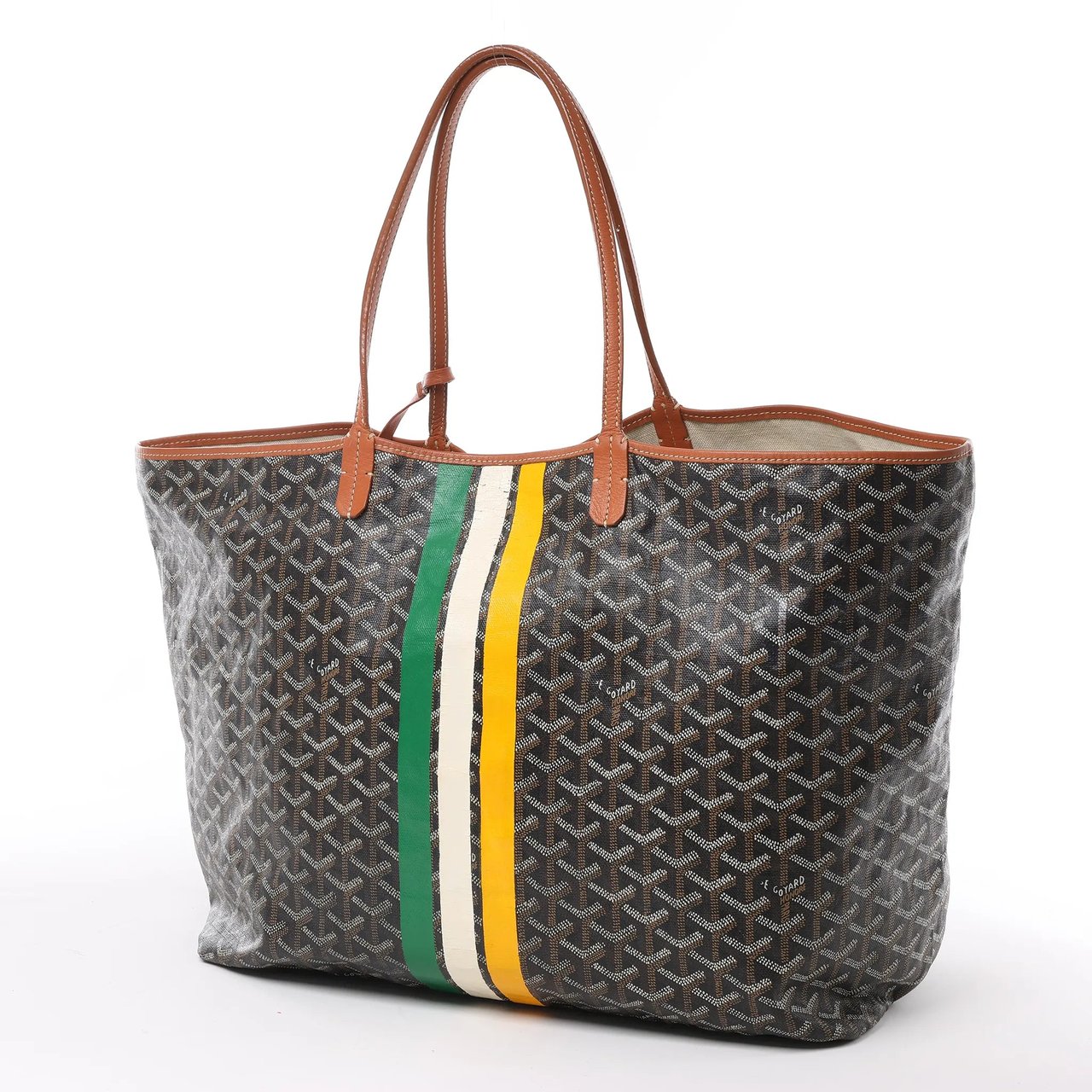 Goyard Goyard Saint Louis GM PVC & Leather Shoulder Bag in Brown Bruin