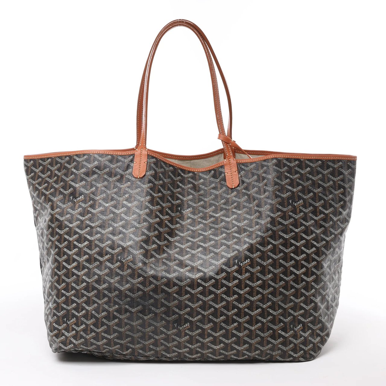 Goyard Goyard Saint Louis GM PVC & Leather Shoulder Bag in Brown Bruin