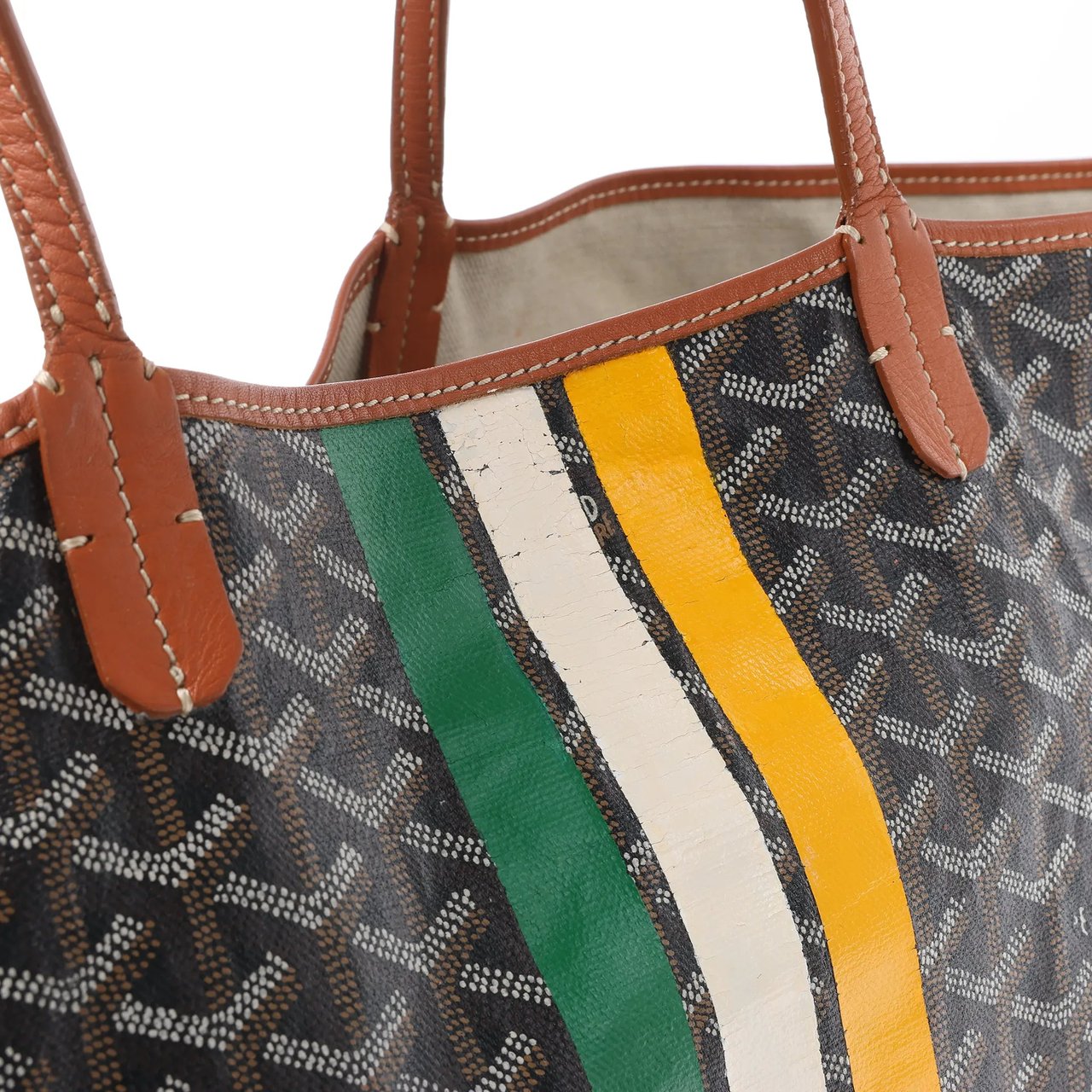 Goyard Goyard Saint Louis GM PVC & Leather Shoulder Bag in Brown Bruin