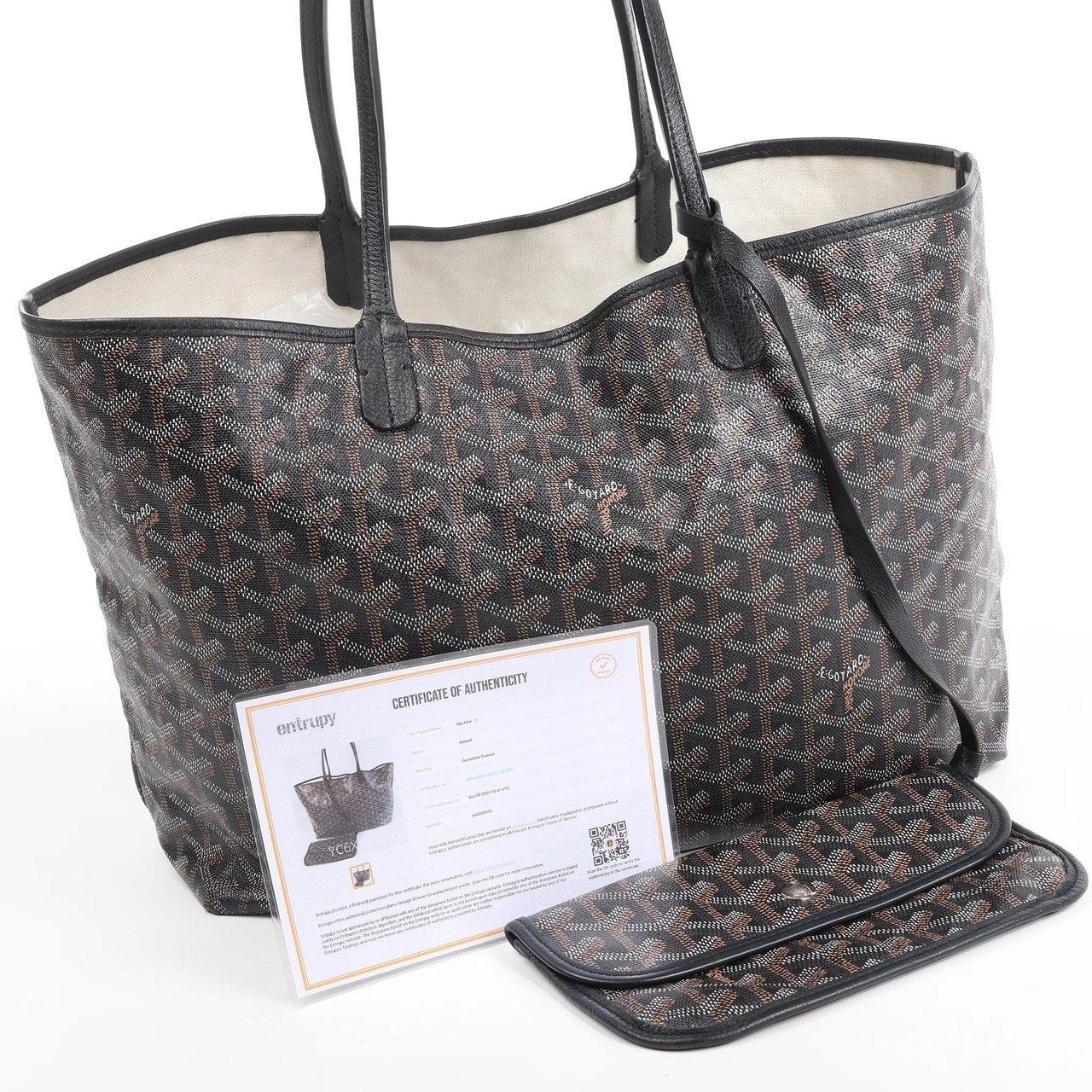 Goyard Goyard Saint Louis PM PVC & Leather Shoulder Bag in Black Divers