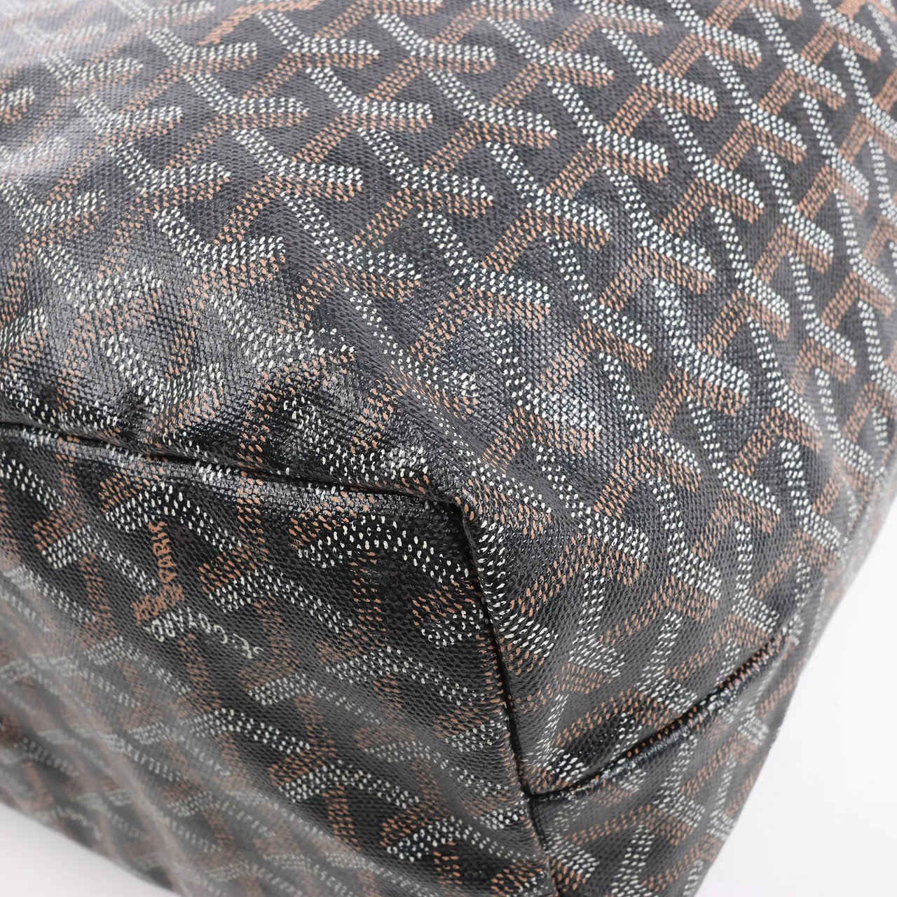 Goyard Goyard Saint Louis PM PVC & Leather Shoulder Bag in Black Divers
