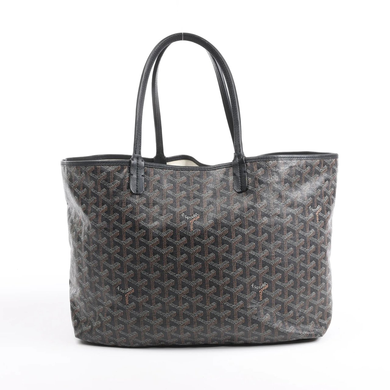 Goyard Goyard Saint Louis PM PVC & Leather Shoulder Bag in Black Divers