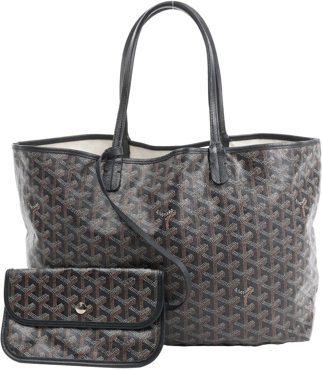 Goyard Goyard Saint Louis PM PVC & Leather Shoulder Bag in Black Divers