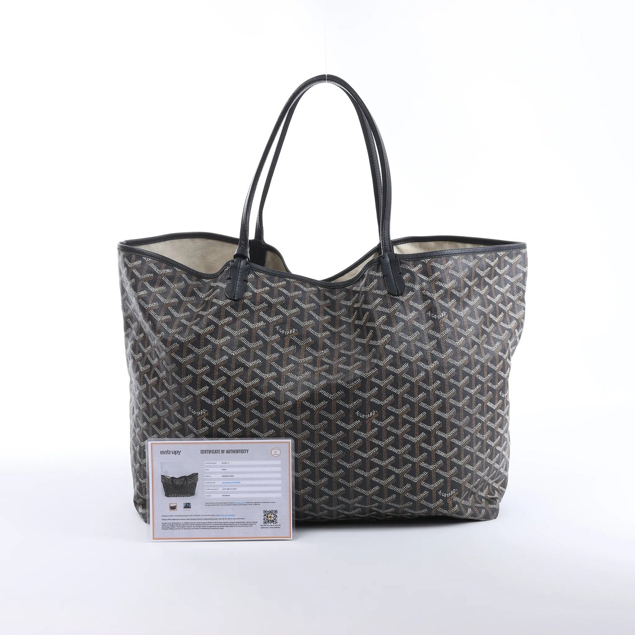 Goyard Saint Louis MM PVC & Leather Shoulder Bag in Black Zwart