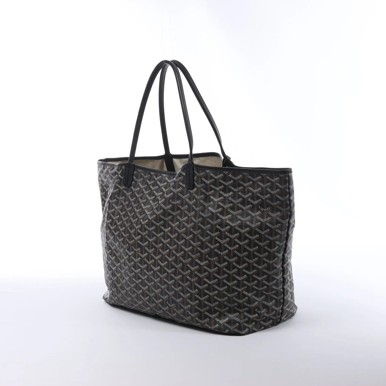 Goyard Saint Louis MM PVC & Leather Shoulder Bag in Black Zwart