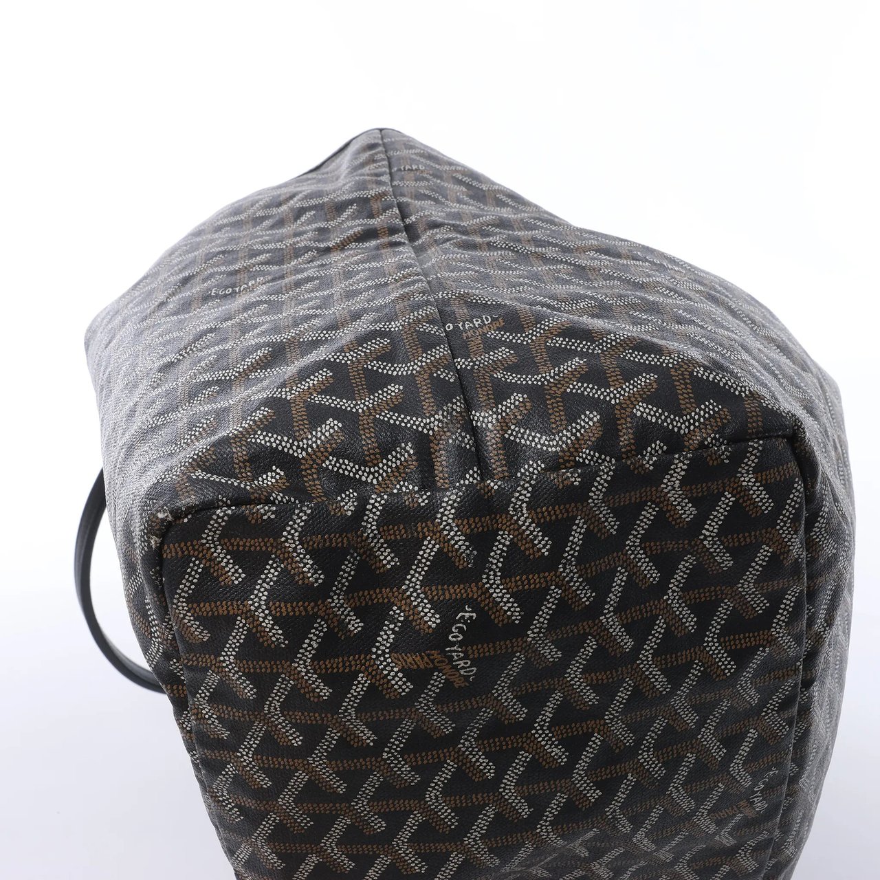 Goyard Saint Louis MM PVC & Leather Shoulder Bag in Black Zwart