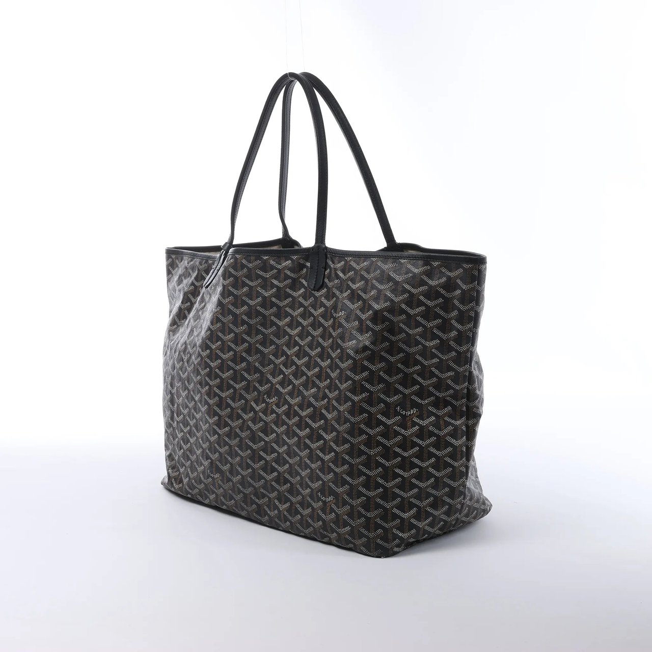 Goyard Saint Louis MM PVC & Leather Shoulder Bag in Black Zwart