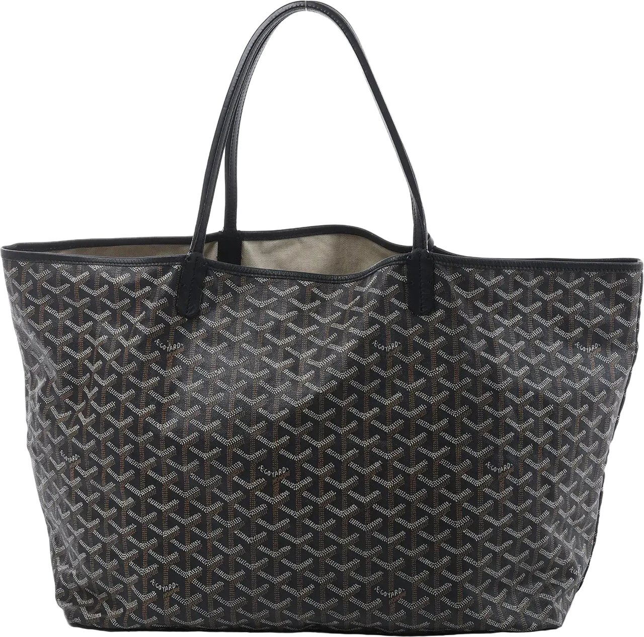Goyard Saint Louis MM PVC & Leather Shoulder Bag in Black Zwart