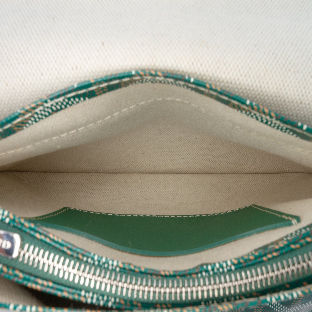 Goyard Goyardine Plumet Pocket Wallet Groen