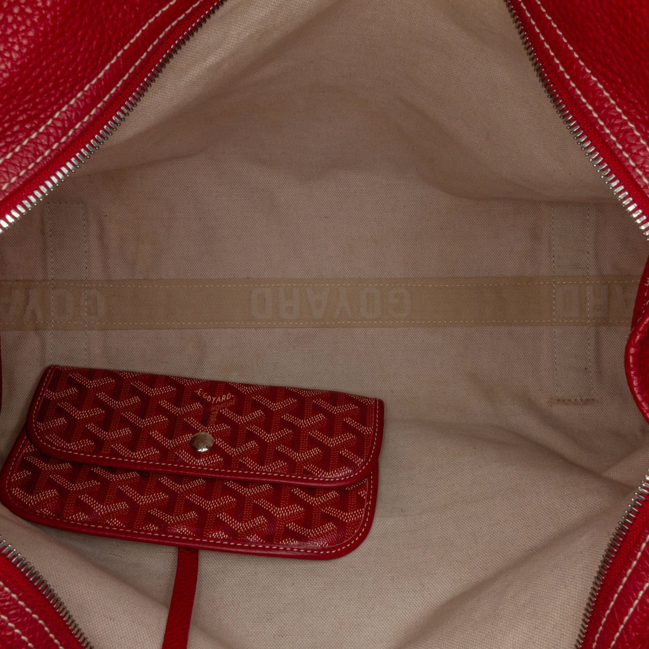 Goyard Goyardine Sac Hardy Pet Carrier PM Rood
