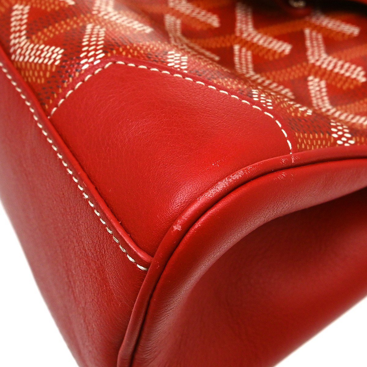 Goyard Saigon Top Handle Coated Canvas with Leather Mini Rood