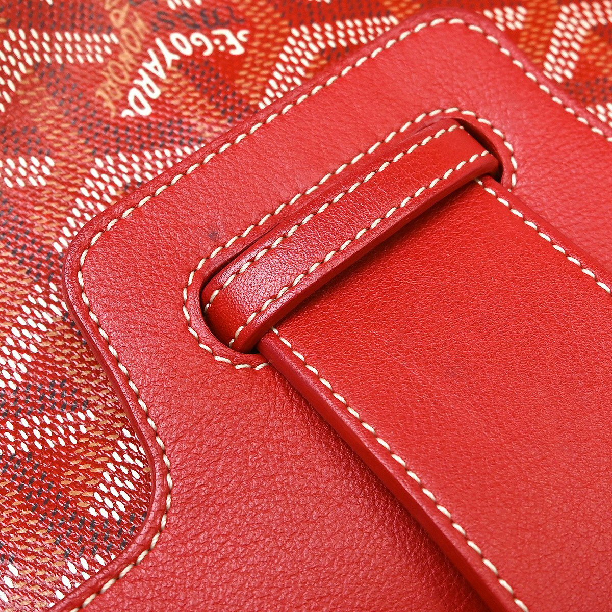 Goyard Saigon Top Handle Coated Canvas with Leather Mini Rood