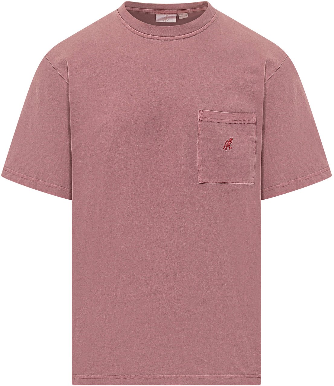 Gramicci T-shirt Pigment con Tasca e Logo Roze