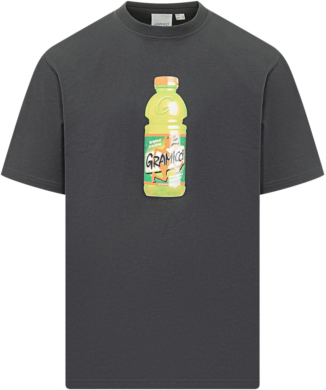Gramicci T-shirt Quencher con Stampa Bottiglia Donkergrijs