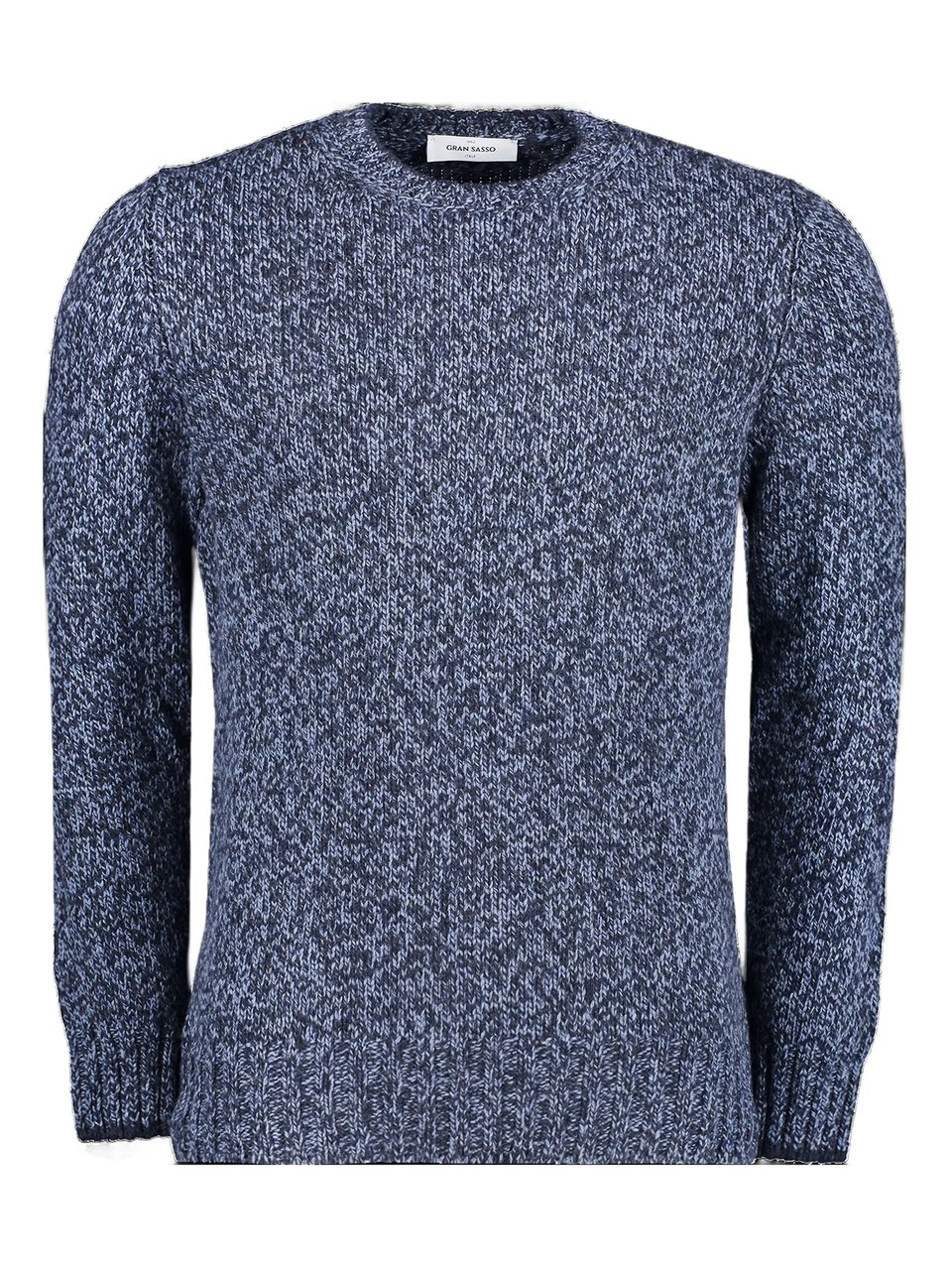 Gran Sasso Textured Knit Sweater With Classic Crew Neckline Grijs