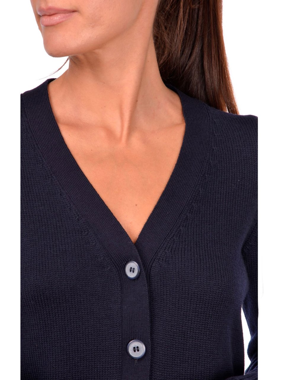 Gran Sasso Deep V-Neck Wool Cardigan With Button-Down Front Zwart