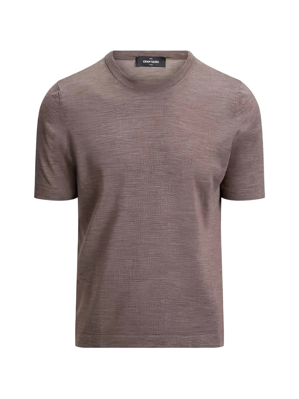 Gran Sasso Paricollo Short-Sleeved Textured Crew Neck Top Grijs