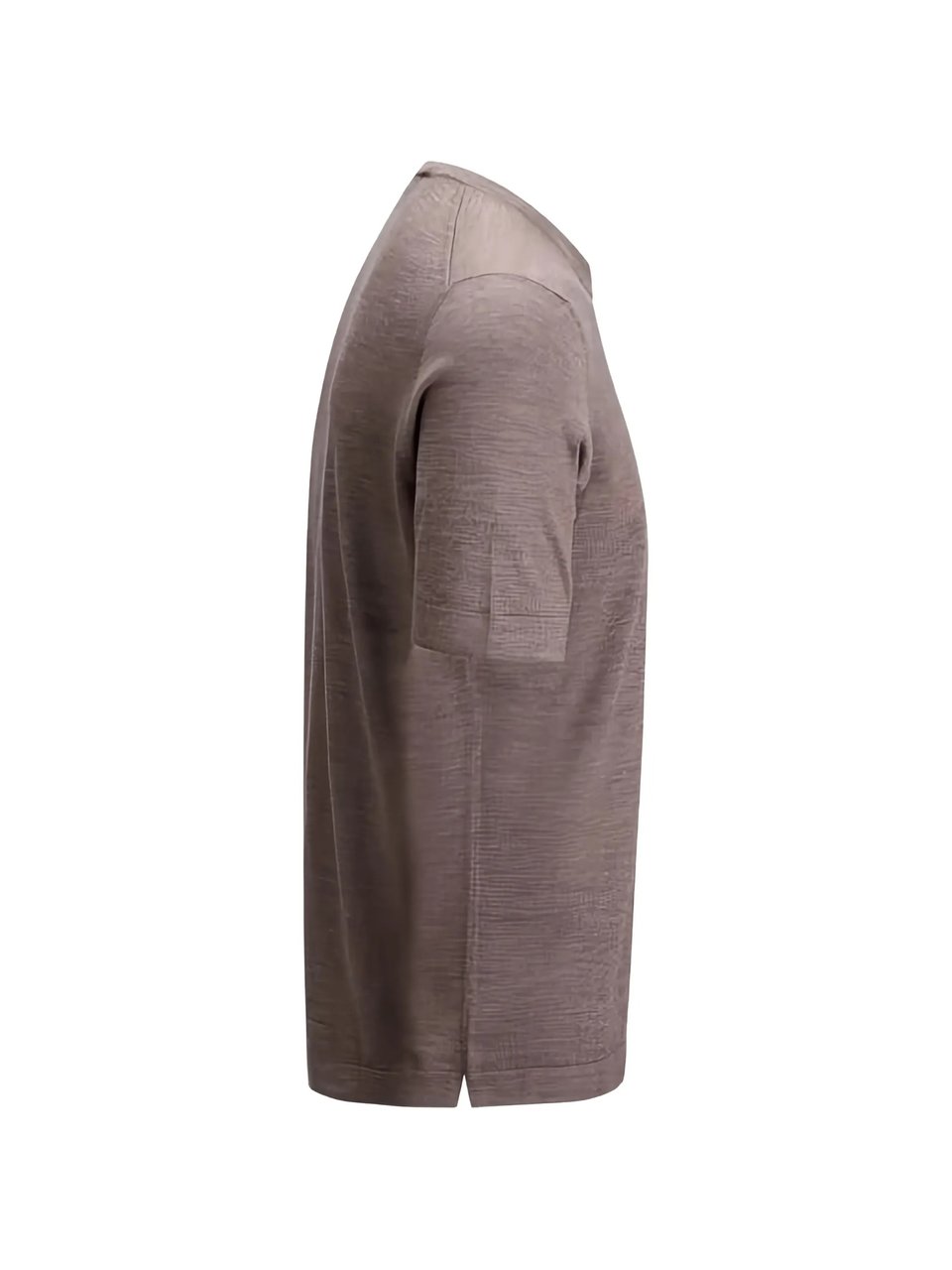 Gran Sasso Paricollo Short-Sleeved Textured Crew Neck Top Grijs