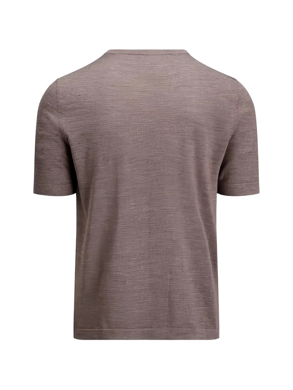 Gran Sasso Paricollo Short-Sleeved Textured Crew Neck Top Grijs
