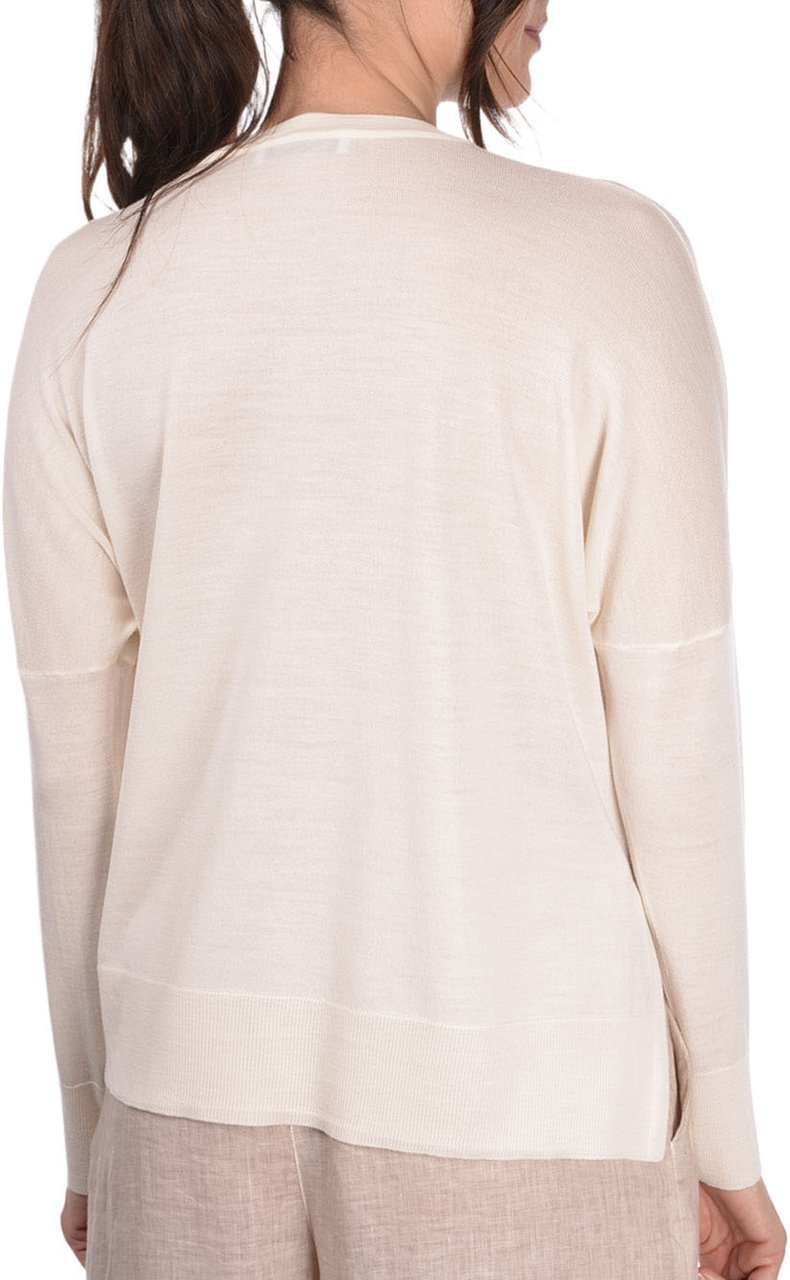 Gran Sasso Grey Lightweight Wool Crew Neck Sweater Neutraal