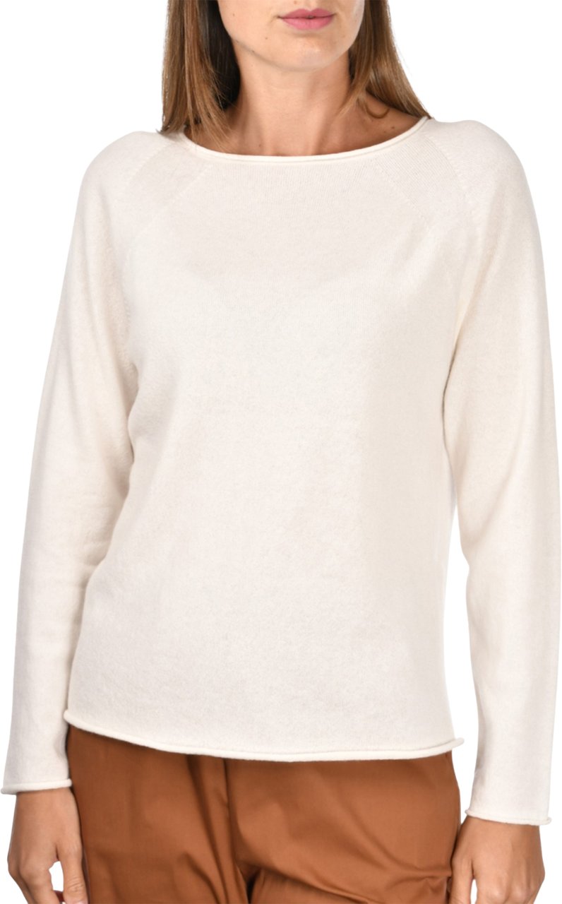 Gran Sasso Black Wide Neck Cashmere Top Neutraal
