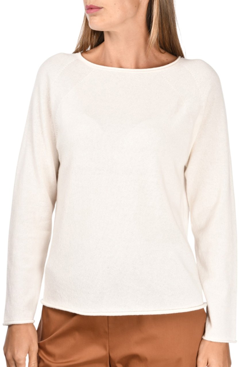 Gran Sasso Black Wide Neck Cashmere Top Neutraal