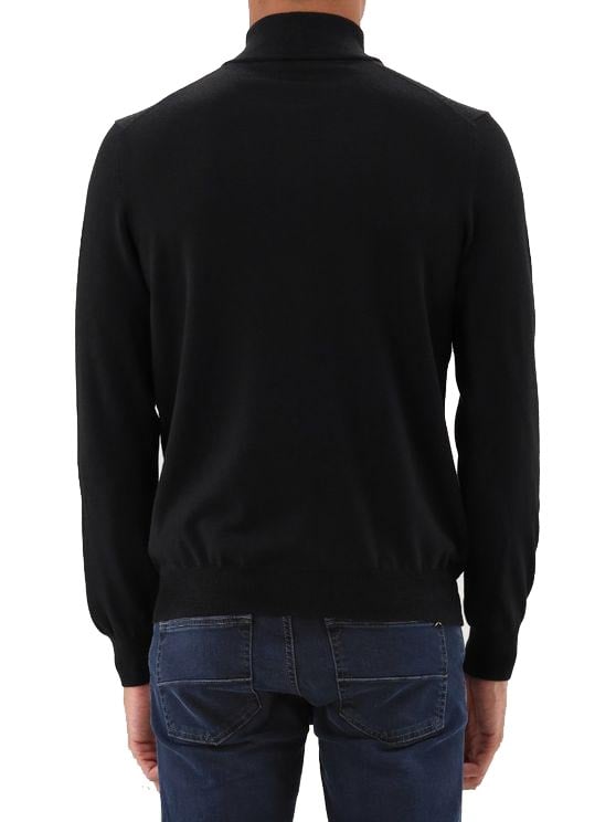 Gran Sasso Gran Sasso Gebreide Trui Zwart Mock Zip Zwart