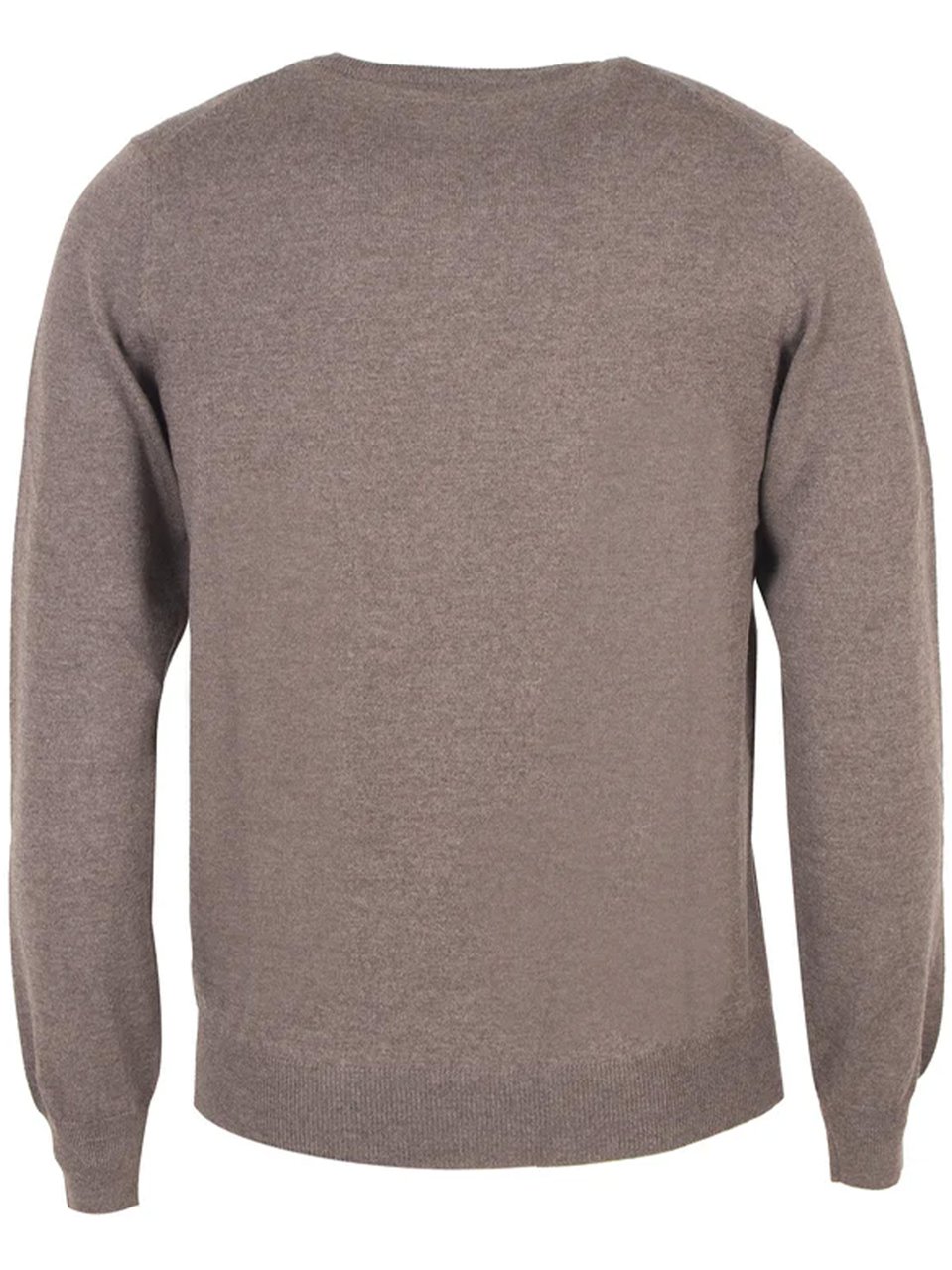 Gran Sasso Classic Brown Wool Sweater With Ribbed Detailing Grijs