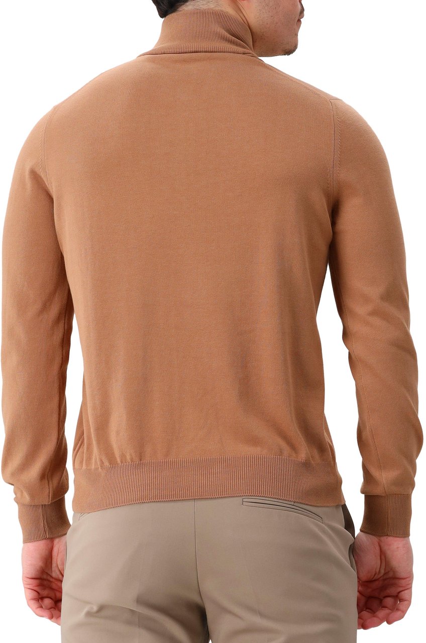 Gran Sasso Gran Sasso Trui Bruin Mock Zip Bruin
