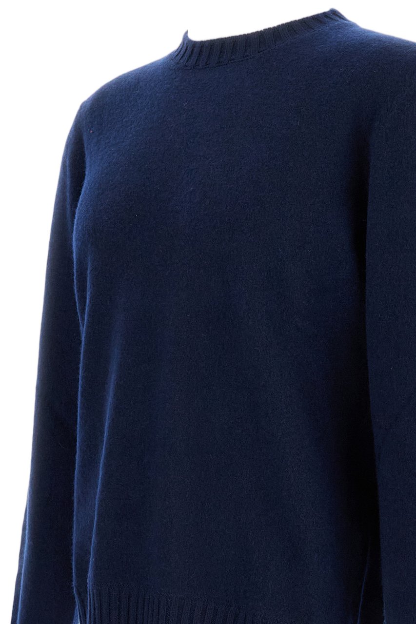 Gran Sasso Blue Crew Neck Cashmere Sweater Blauw