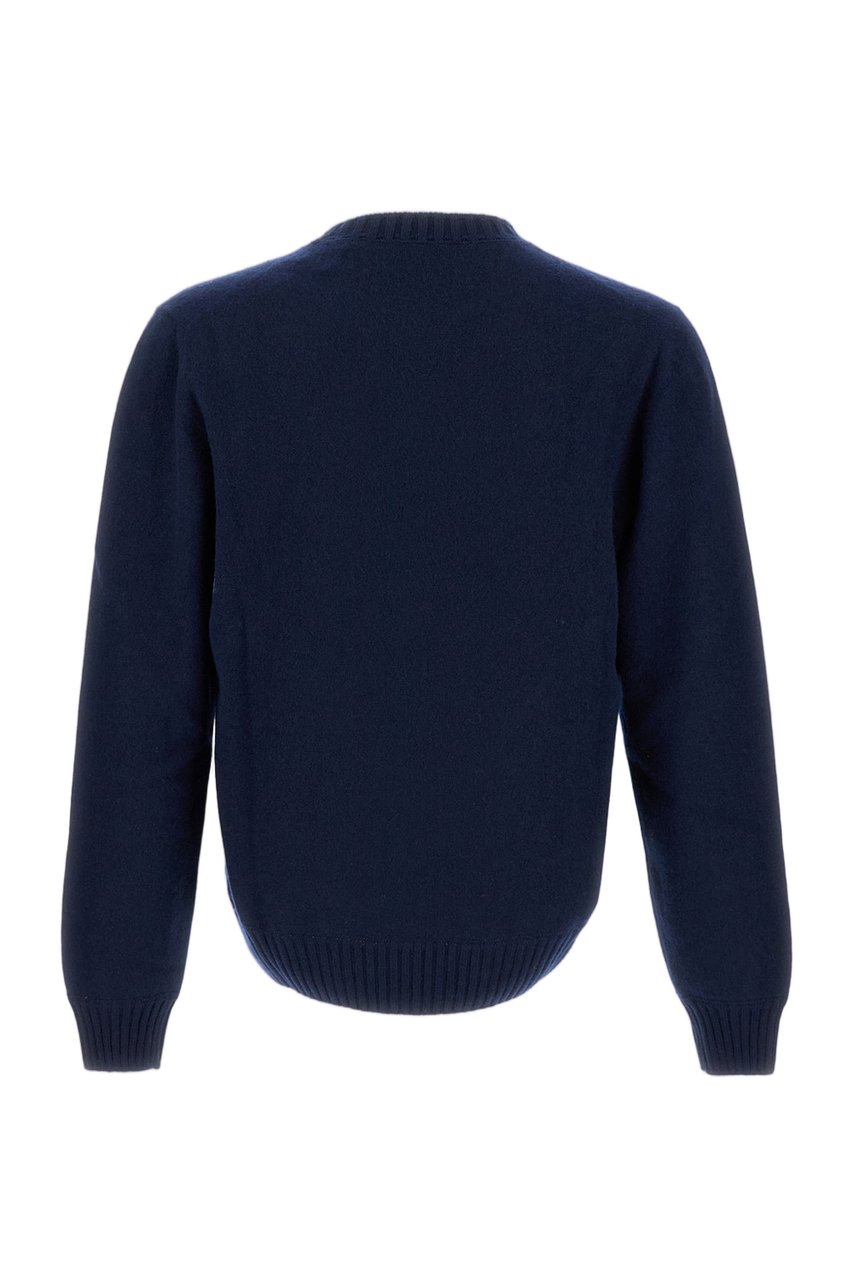 Gran Sasso Blue Crew Neck Cashmere Sweater Blauw