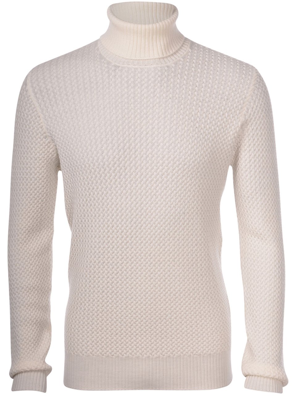 Gran Sasso Textured Turtleneck Sweater With Ribbed Finish Grijs
