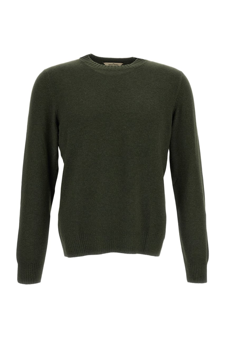 Gran Sasso Green Wool-Blend Crewneck Sweater Groen