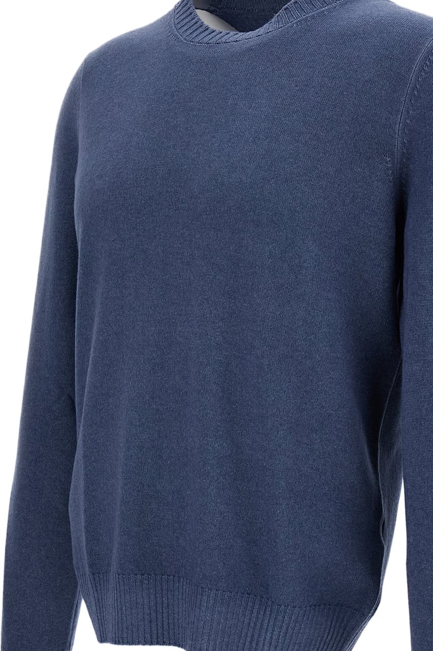 Gran Sasso Light Blue Wool-Blend Crewneck Sweater Blauw