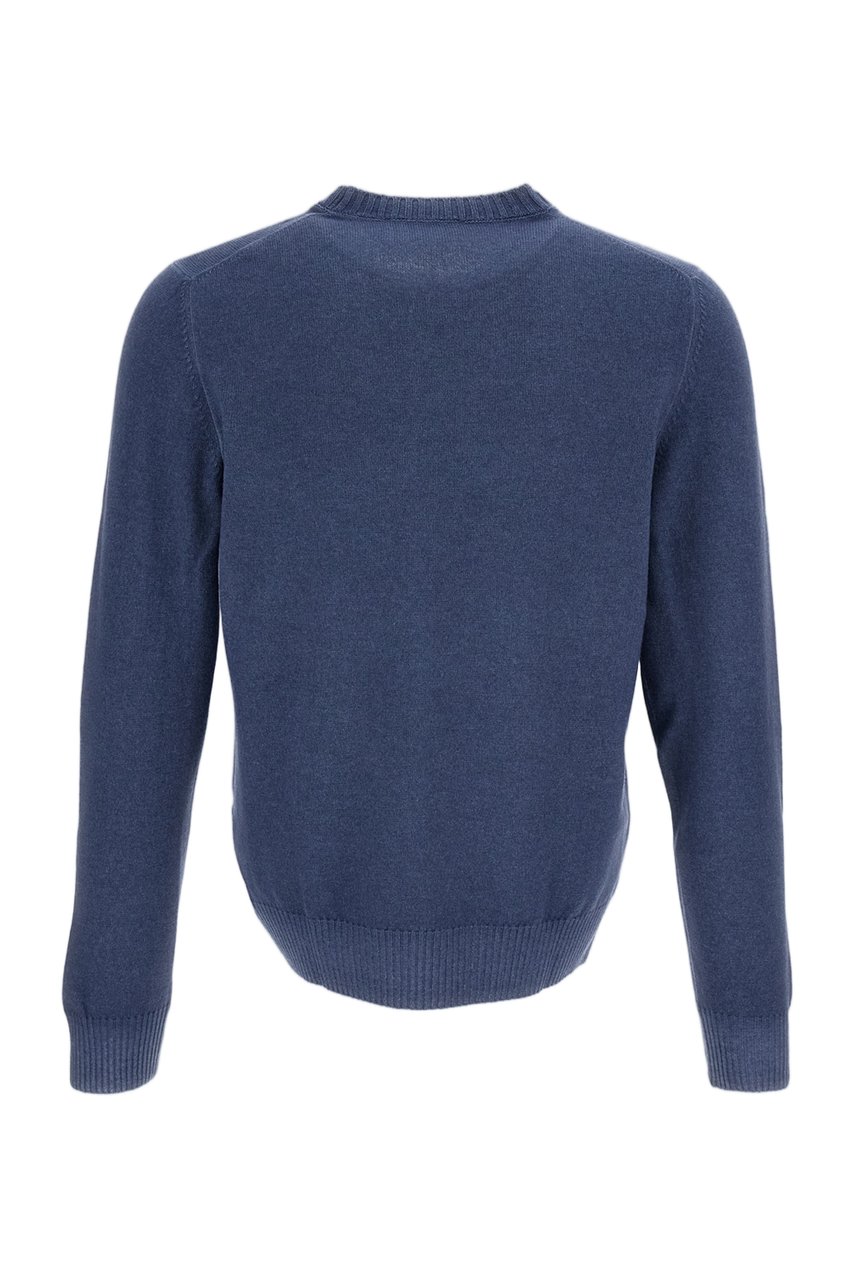 Gran Sasso Light Blue Wool-Blend Crewneck Sweater Blauw