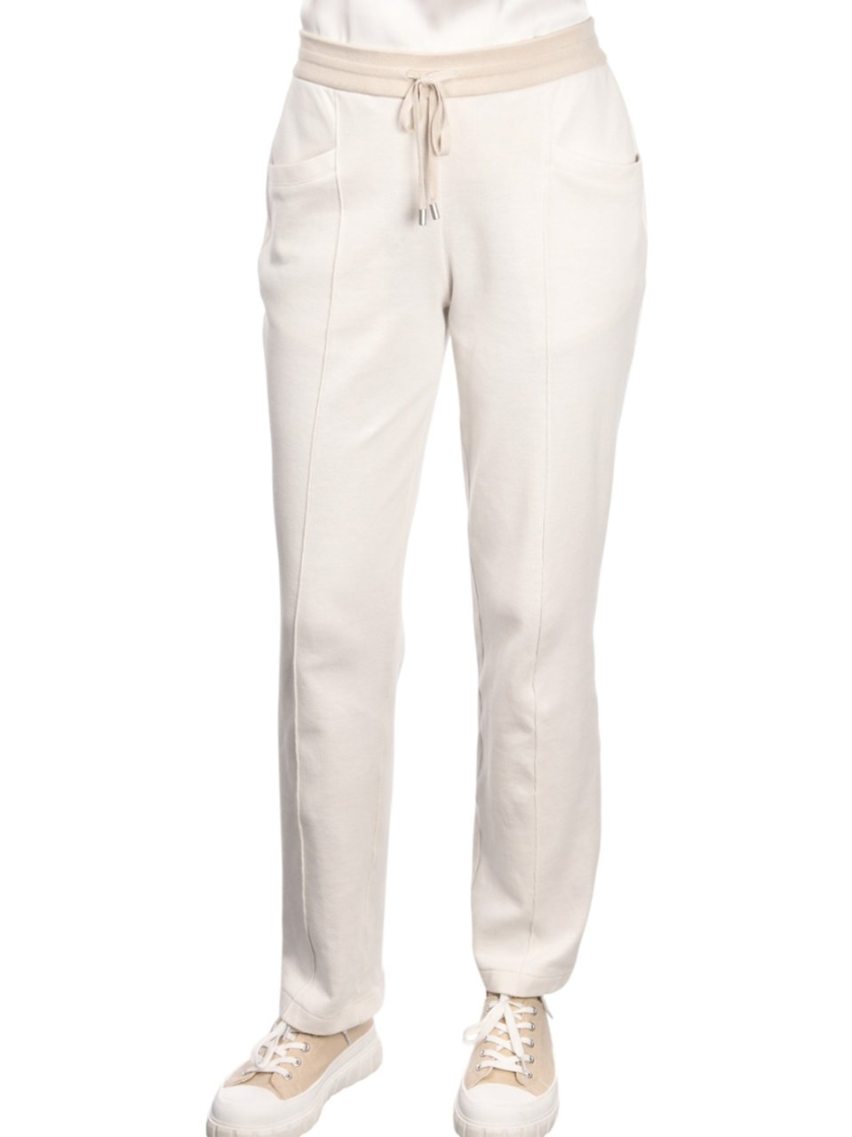 Gran Sasso Black Pantalone Relaxed Straight Cotton Pants Neutraal