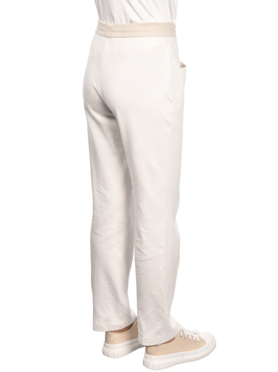 Gran Sasso Black Pantalone Relaxed Straight Cotton Pants Neutraal