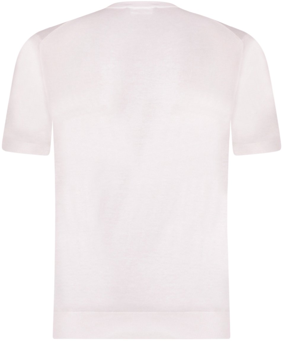 Gran Sasso Cotton Crewneck Straight Fit T Shirt Wit