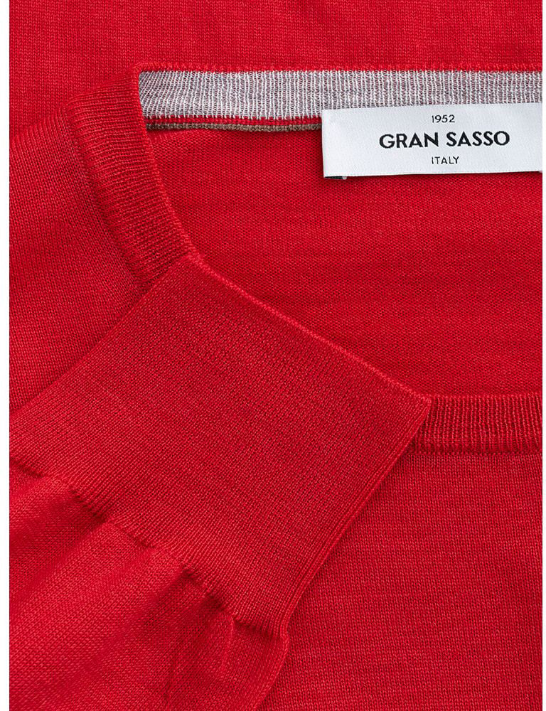 Gran Sasso Red Wool Sweatshirt Rood
